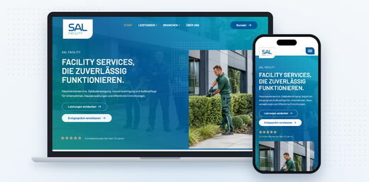 Die neue Website von SAL Facility auf Laptop und Smartphone