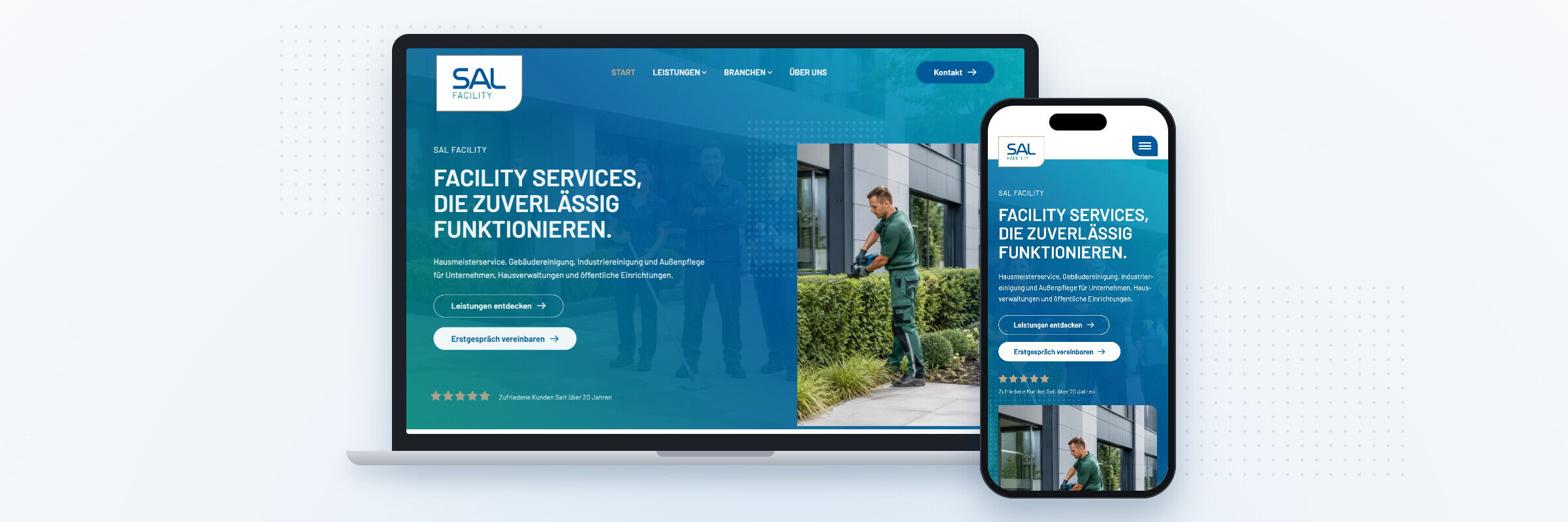 Die neue Website von SAL Facility auf Laptop und Smartphone